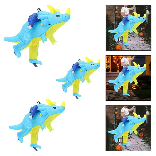 Inflatable dinosaur riding - dinosaur, on
