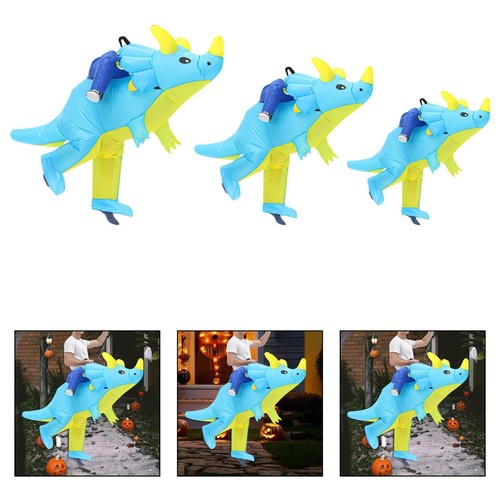 Inflatable dinosaur riding - dinosaur, on